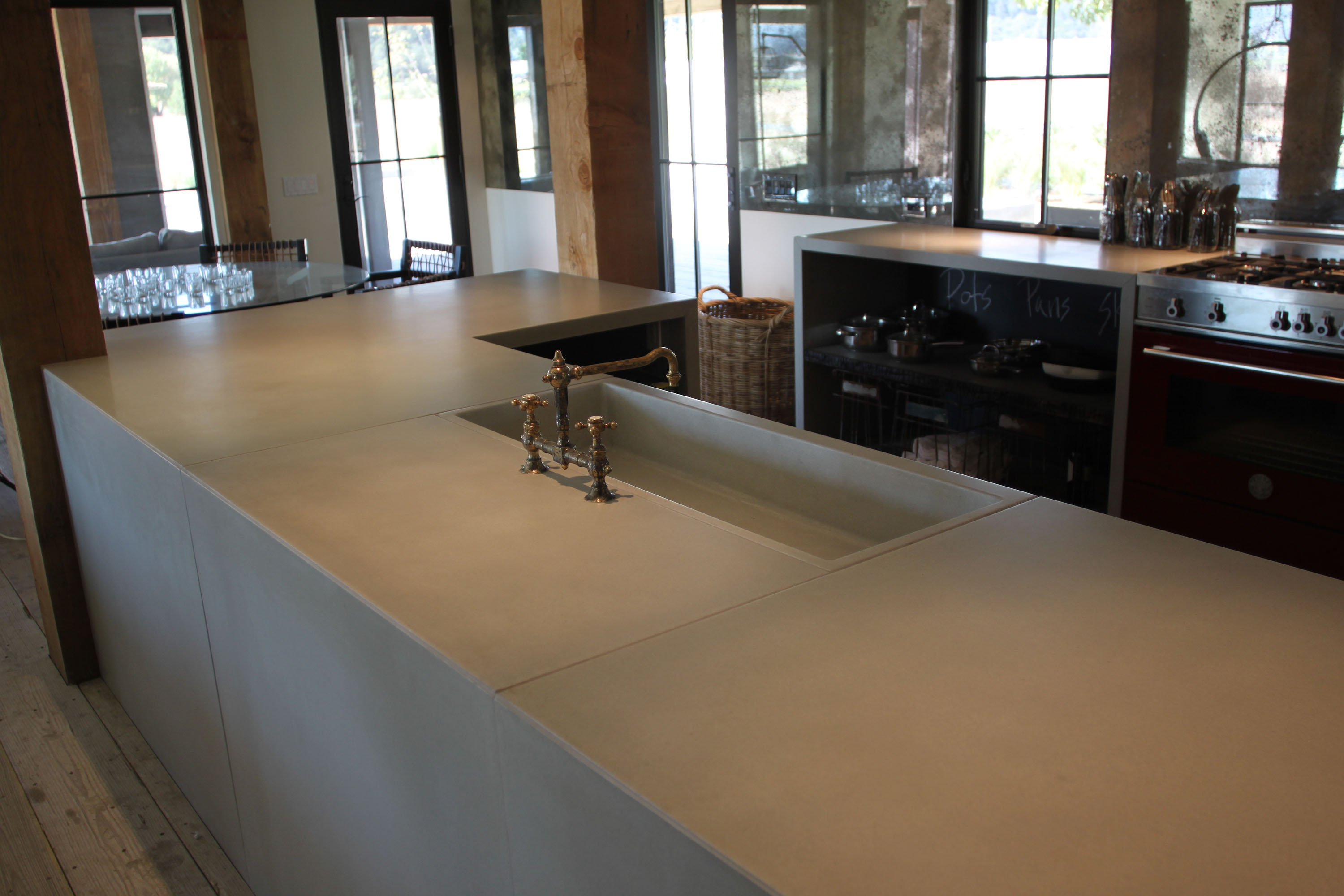 Custom Concrete Kitchen Counter, N637 Stone