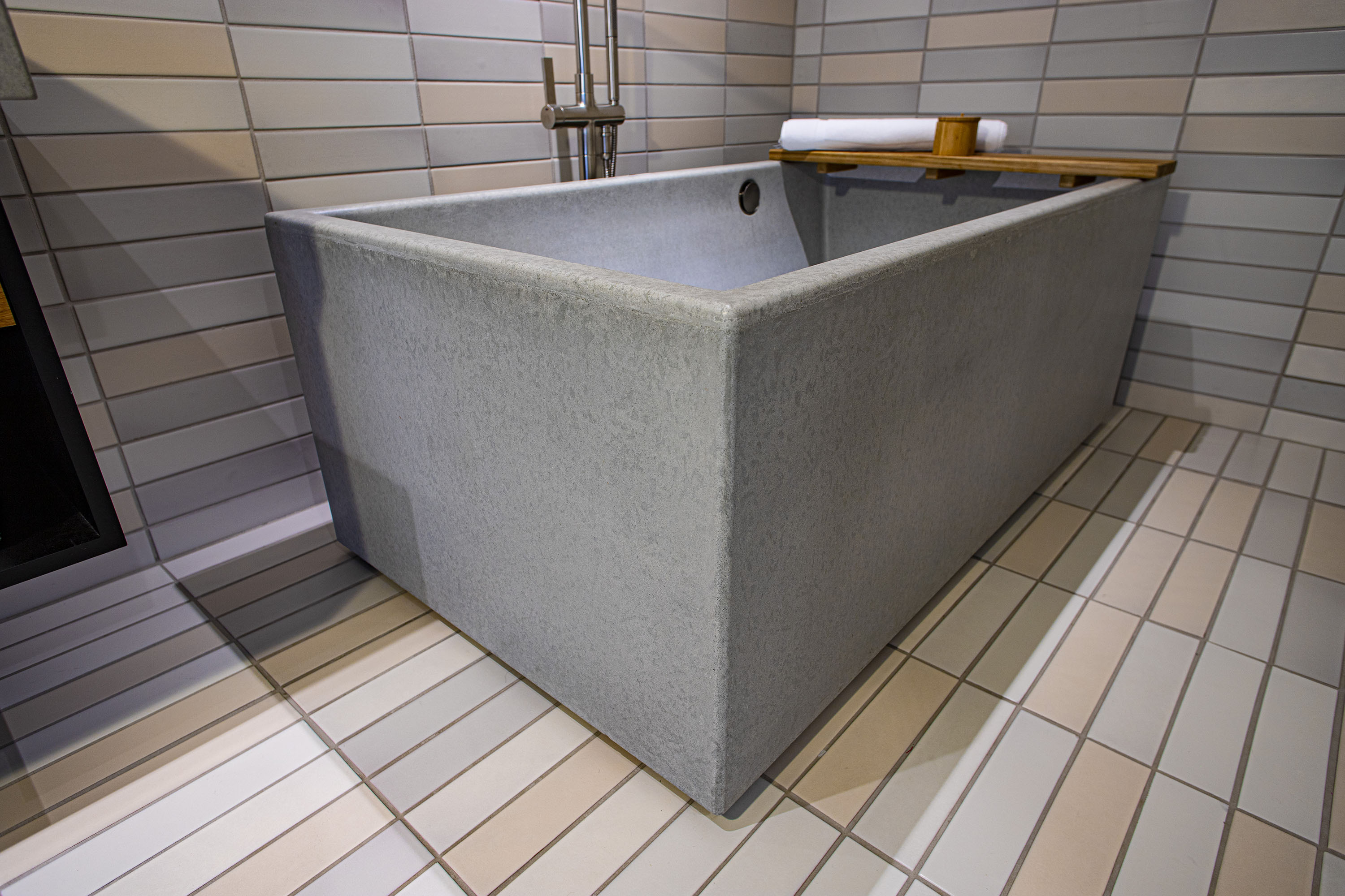 Indulge Urban Concrete Soaking Tub, Harmon Guest House, Healdsberg CA