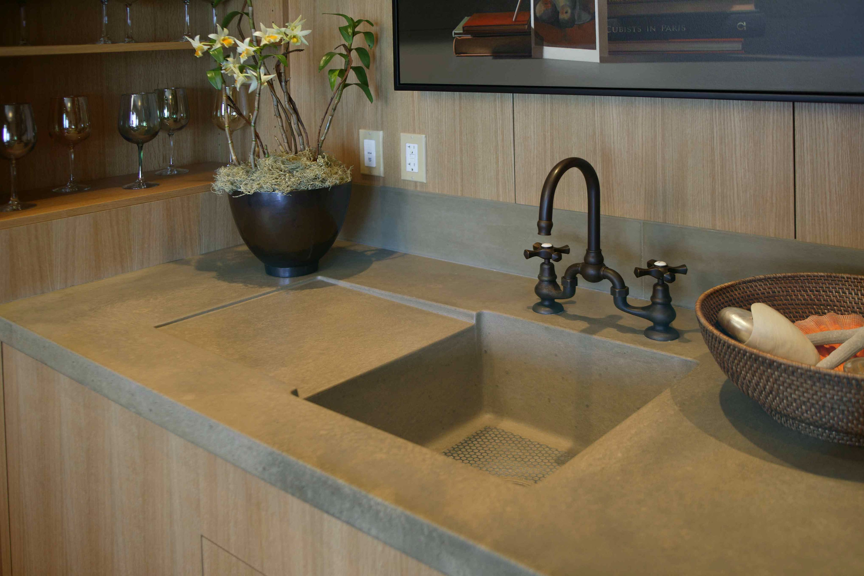 Rectangular Integrated Countertop Sink, N623 Celadon