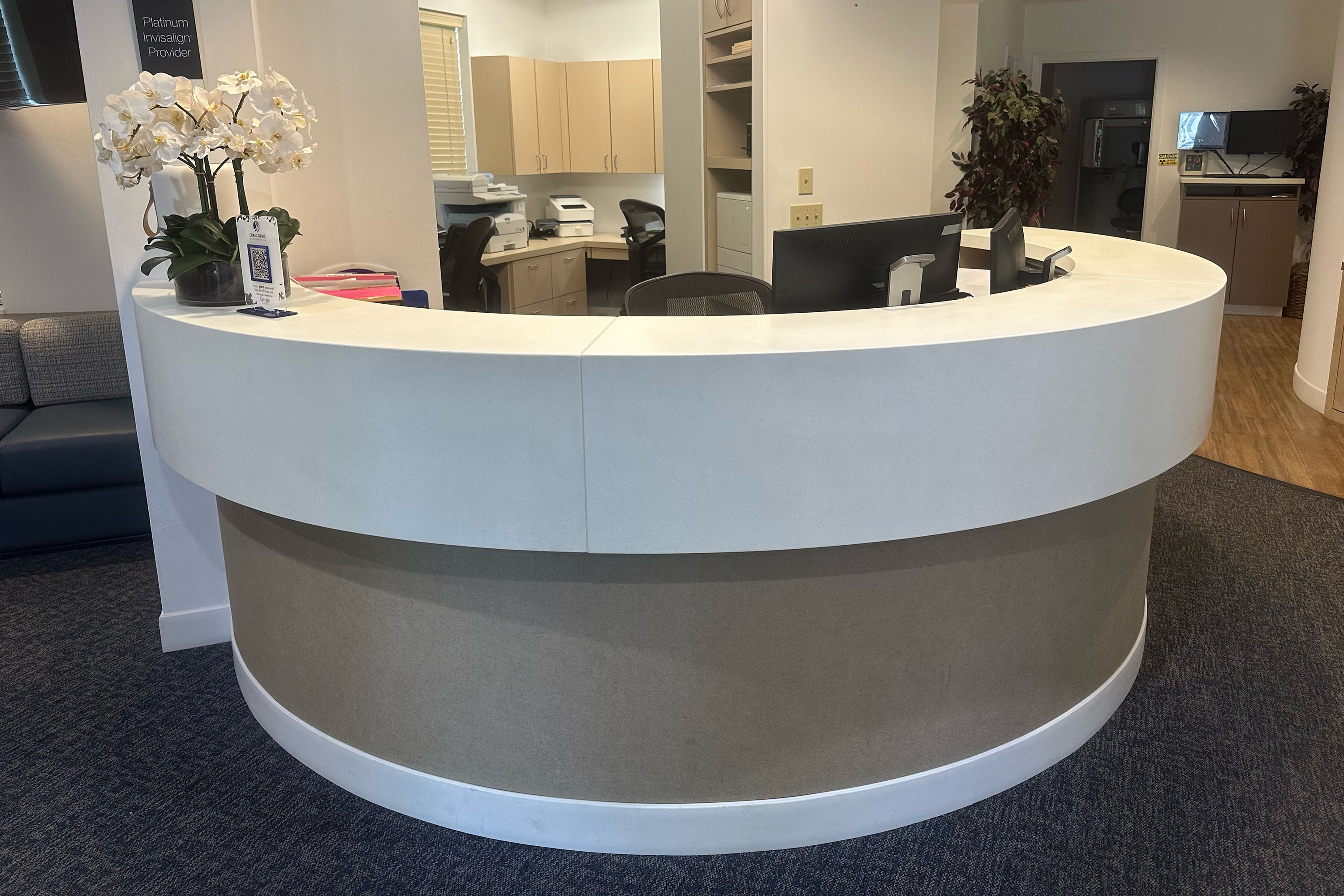 Custom Concrete Reception Desk