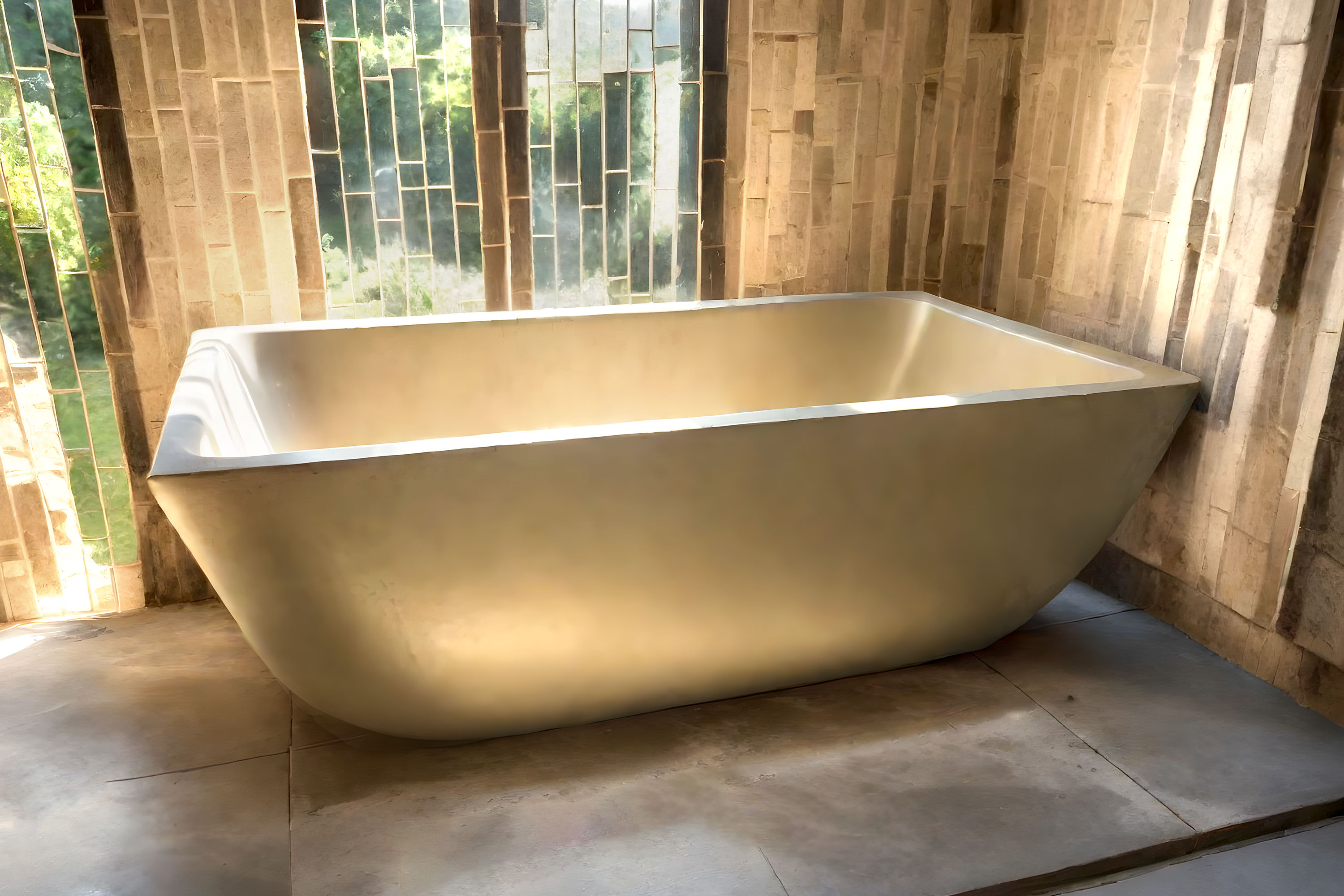 The Indulge Concrete Soaking Tub, The Lodge at Sonoma