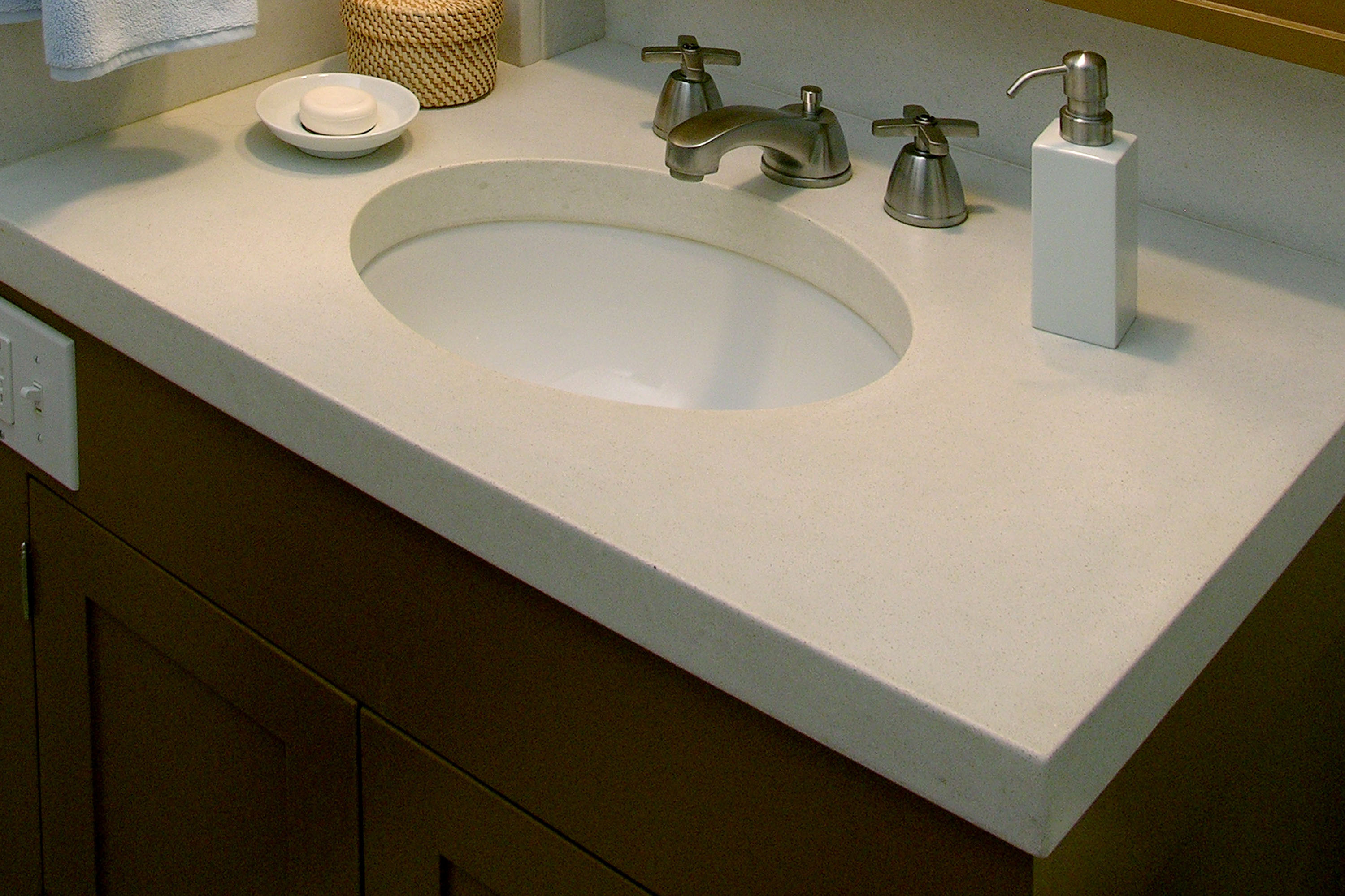 UnderMount Sink with NuCrete Concrete Countertop, N604 Alabaster